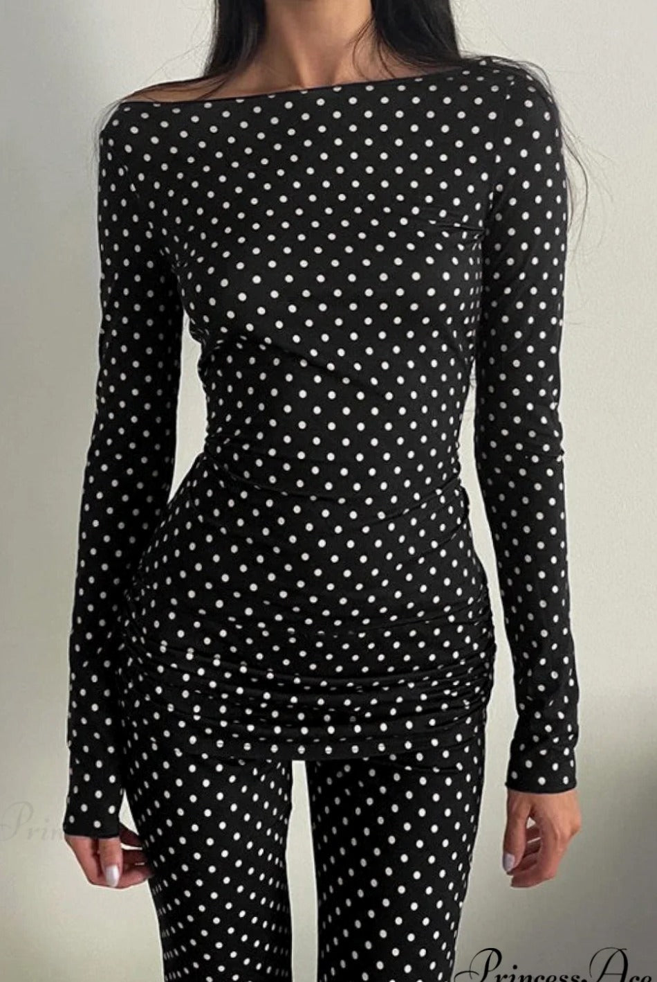 polka-dot-vintage-off-shoulder-long-sleeve-flare-two-piece-set