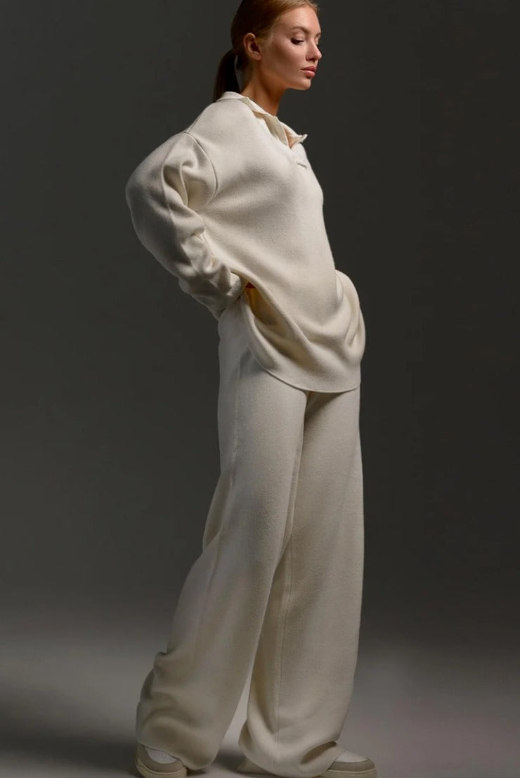 polo-collar-knit-pullover-wide-leg-pants-two-piece-set