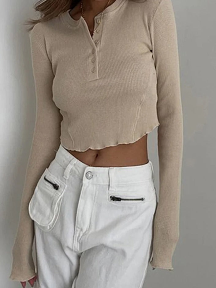 solid-ribbed-basic-long-sleeve-ruched-casual-knitted-buttons-up-t-shirts
