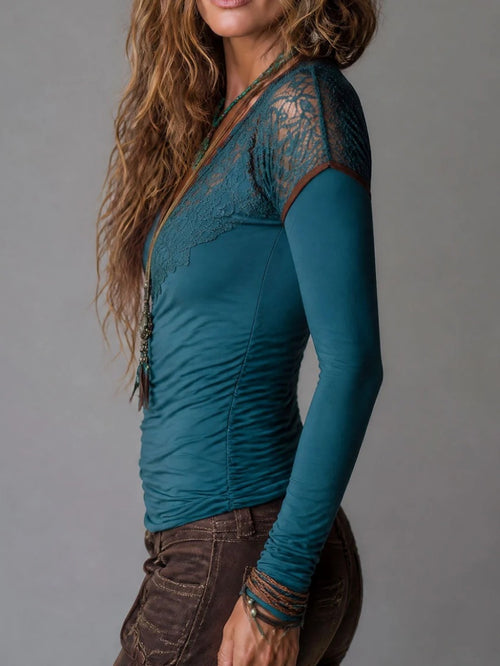 boho-lace-panel-ruched-long-sleeve-top