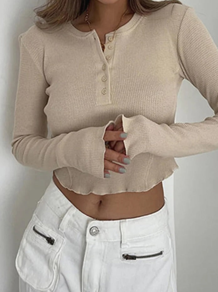 solid-ribbed-basic-long-sleeve-ruched-casual-knitted-buttons-up-t-shirts
