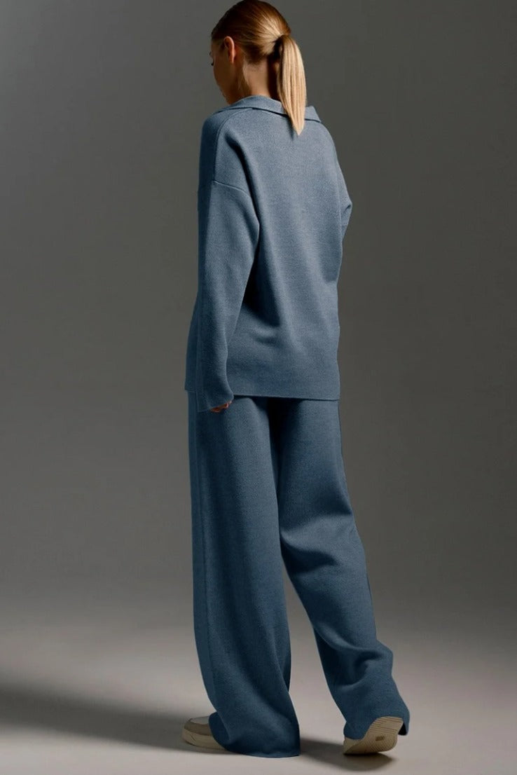 polo-collar-knit-pullover-wide-leg-pants-two-piece-set