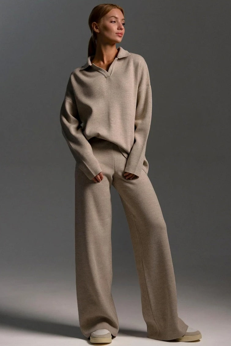 polo-collar-knit-pullover-wide-leg-pants-two-piece-set